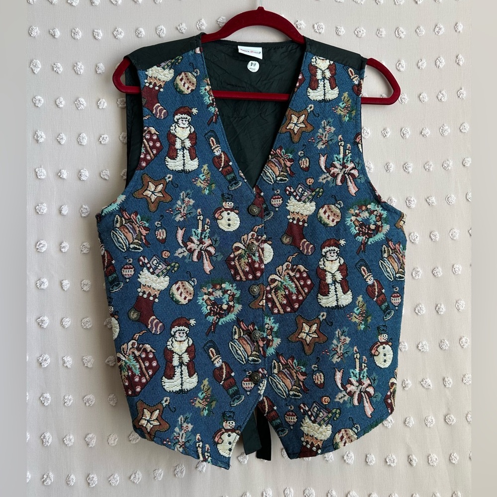 Bobbie Brooks Vintage Christmas‎ Vest Brocade